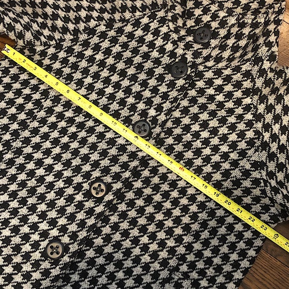 COLDWATER CREEK Black and White Houndstooth Single Breast Cape Coat Sz 1X - Picture 7 of 8